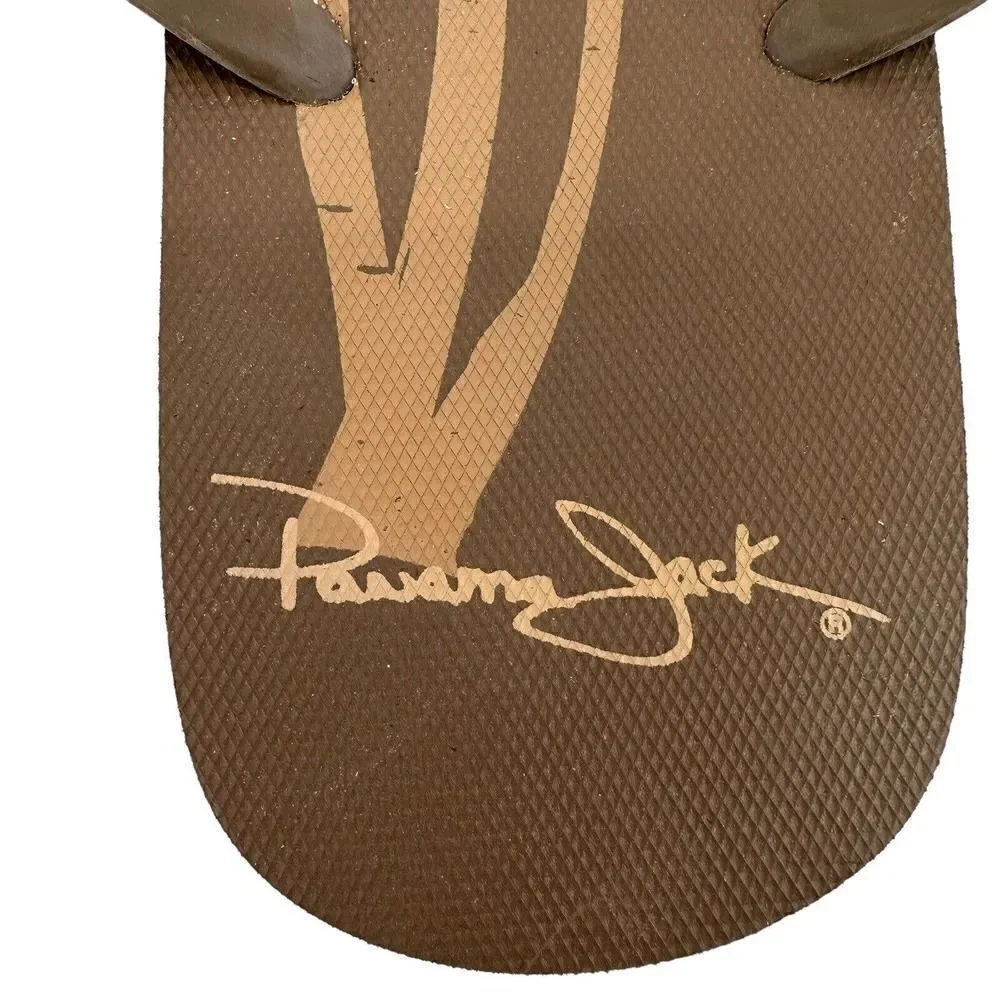 Panama Jack Flip Flops Mens Size 12 Brown Thong Slip On Tropical Beach Casual